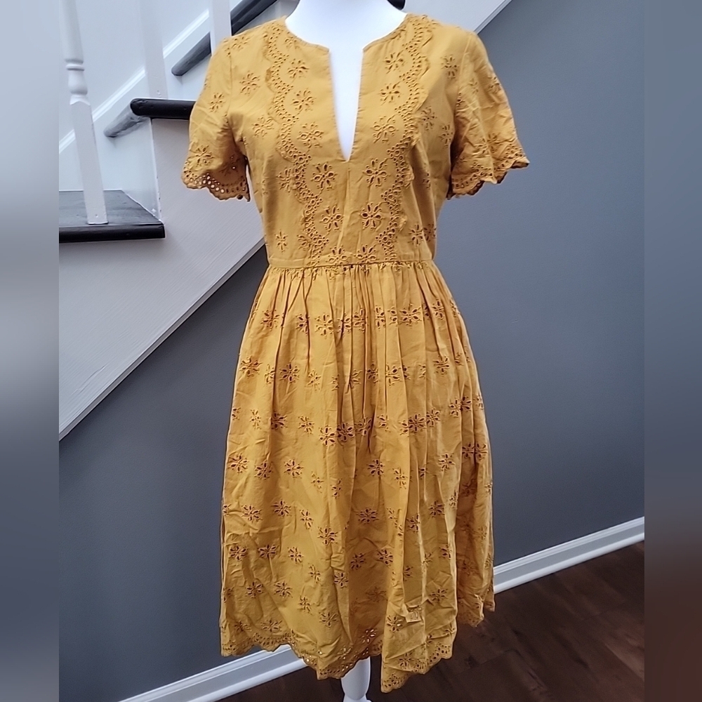 Madewell Yellow Midi Dress View 2